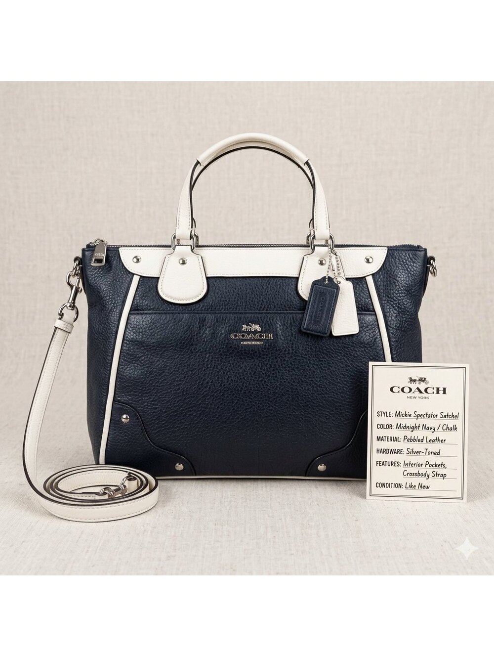 Coach Mickie Spectator Leather Satchel